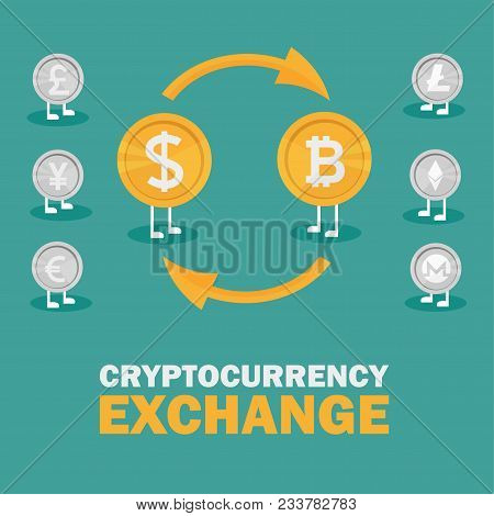 Dollar Bitcoin Vector Photo Free Trial Stock Dollar To Bitcoin Currency Exchange With Coin Symbol And Sign Of Other