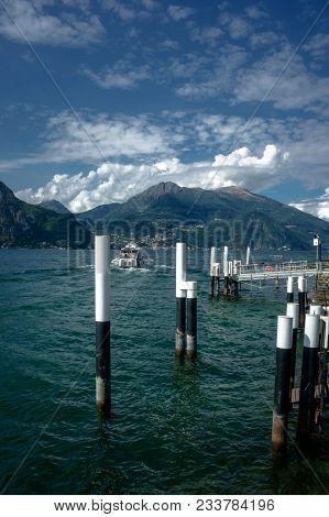 Hydrofoil On Lake Como In Italy During Summer