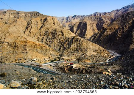 Jabal Jais Landscape The Highest Mountain In The United Arab Emirates