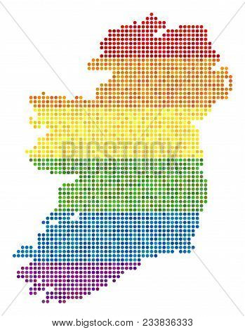 A Dotted Lgbt Pride Ireland Map For Lesbians, Gays, Bisexuals, And Transgenders. Vector Homosexual T