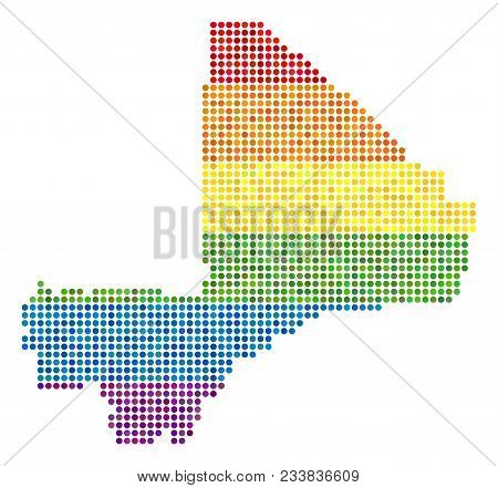 A Dotted Lgbt Pride Mali Map For Lesbians, Gays, Bisexuals, And Transgenders. Vector Homosexual Tole