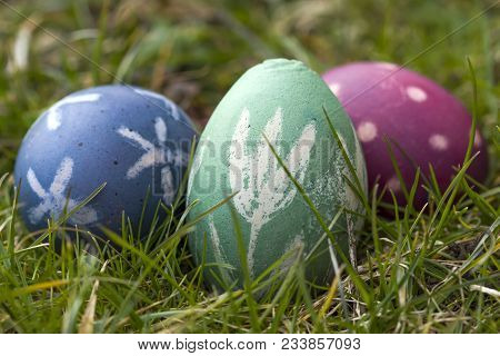 Nest Of Natural-colored Easter Eggs