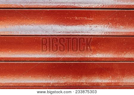 Shiny Red Paint On Metal Blinds Background
