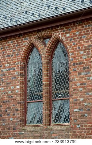Jamestown, Virginia - March 27, 2018: View Of Jamestown Memorial Church Which Was Constructed In 190