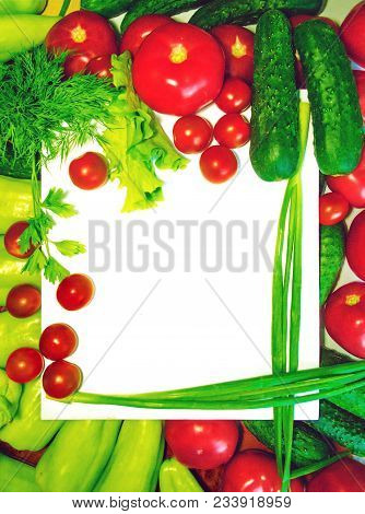 Food Photos Of Various Vegetables, With A White Background. Food Background: Tomatoes, Carrots, Cele