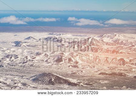 Vocalno Rock Mountain Aerial View Iceland Winter Season Natural Landscape