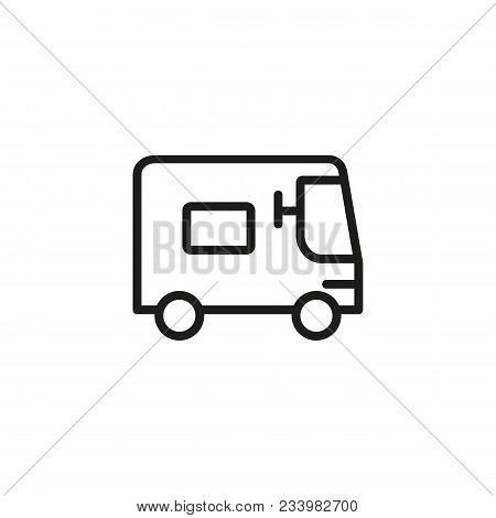 Icon Of Small Truck. Riding, Motion, Vehicle. Transportation Concept. Can Be Used For Topics Like Fa