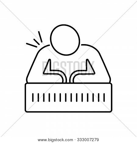 Black Line Icon For  Chronic-pain Chronic Pain Vertebrae Muscle Injury