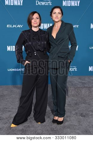 LOS ANGELES - NOV 05:  Dagmara Dominczyk and Marika Dominczyk arrives for the 'Midway' World Premiere on November 05, 2019 in Westwood, CA                