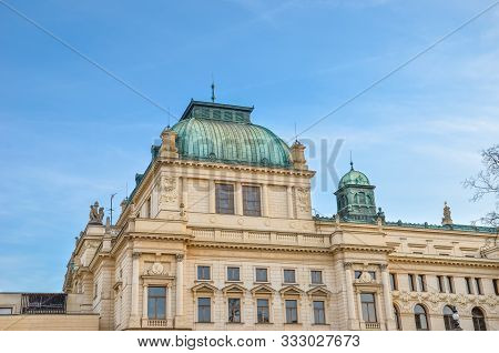 Historical Building Of The Theatre In Pilsen, Bohemia, Czech Republic. Built In The Neo-renaissance 