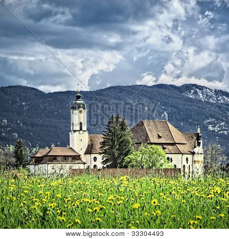 Obrázek slavné Wieskirche v Bavorsku, Německo