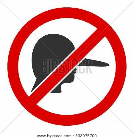 No Lier Raster Icon. Flat No Lier Symbol Is Isolated On A White Background.