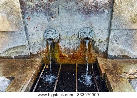 Yavrovo, Bulgaria - March 4, 2016: Old Fountain At Village Of Yavrovo,  Plovdiv Region, Bulgaria