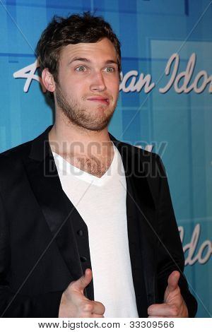 LOS ANGELES - 23. května: Phillip Phillips - vítěz American Idol sezóna 11 v tiskovém centru th