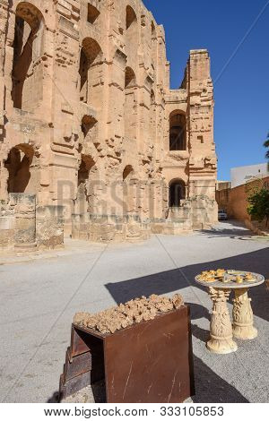 Roman Amphitheater Of El Jem On Tunisia