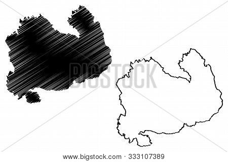 Southern Savonia Region (republic Of Finland) Map Vector Illustration, Scribble Sketch South Savo Ma