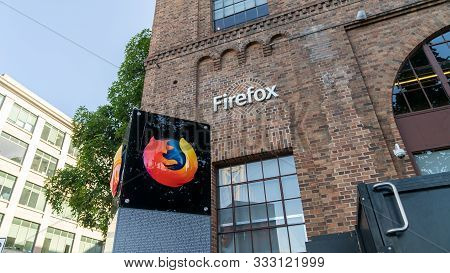 San Francisco, Ca, Usa - August 2019: Mozilla Sign On Downtown Office For Mozilla Foundation