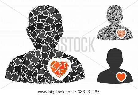 Patient Heart Mosaic Of Tremulant Elements In Different Sizes And Shades, Based On Patient Heart Ico