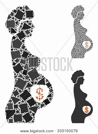Surrogate Mother Composition Of Irregular Items In Different Sizes And Color Tints, Based On Surroga