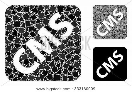 Cms Mosaic Of Bumpy Items In Different Sizes And Color Tones, Based On Cms Icon. Vector Unequal Item