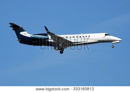Istanbul / Turkey - March 28, 2019: Toyo Aviation Embraer Erj-135 Yr-igp Business Jet Arrival And La