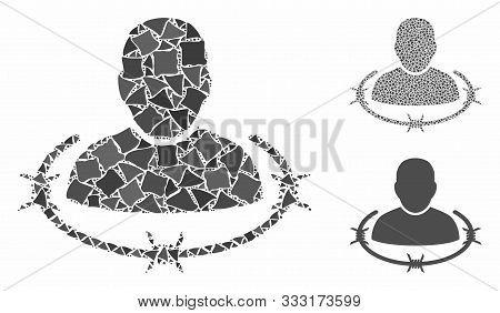 Captured Man Composition Of Tuberous Parts In Variable Sizes And Color Tints, Based On Captured Man 