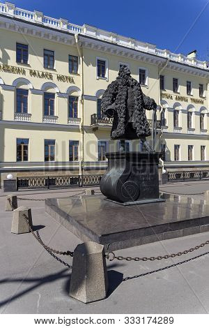 Saint Petersburg, Russia - June 12, 2019:  Monument To Domenico Trezzini - The Chief Architect Of St
