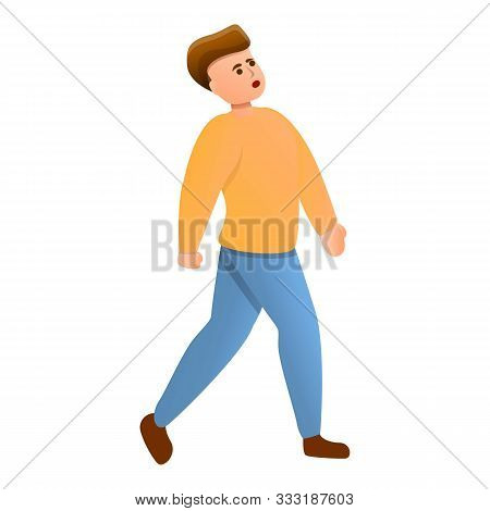 Tourist City Walking Icon. Cartoon Of Tourist City Walking Vector Icon For Web Design Isolated On Wh