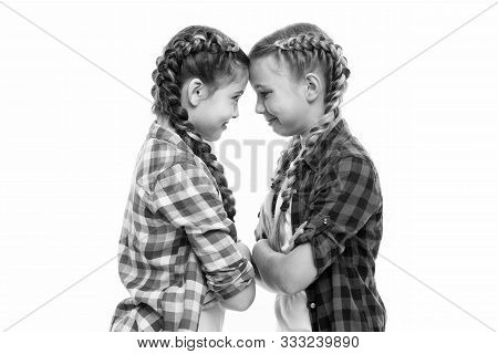 Stubborn Concept. Stubborn Kids. Disagreement And Stubbornness. Girls Offended Friends. Kids Sisters