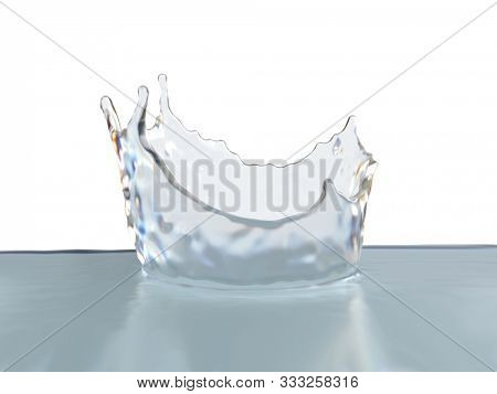 watersplash when dropped, 3d illustration
