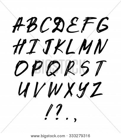 Grunge Style Abc. Careless Hand Drawn Alphabet