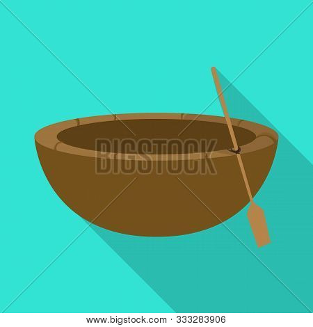 Vector Design Of Boat And Vietnamese Icon. Collection Of Boat And Paddle Vector Icon For Stock.