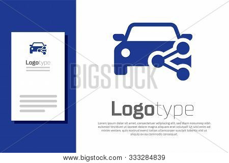 Blue Car Sharing Icon Isolated On White Background. Carsharing Sign. Transport Renting Service Conce