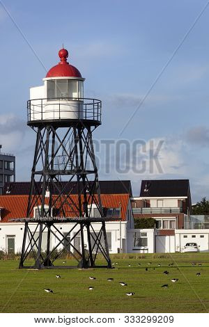 Old Vintage Lighthouse In Hoek Van Holland In The Netherlands