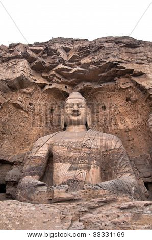 Gigante Datong Buda, cavernas de Yuangang, de pedra