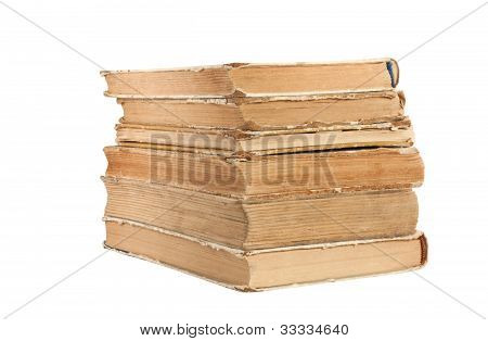 Une pile de vieux livres isolé