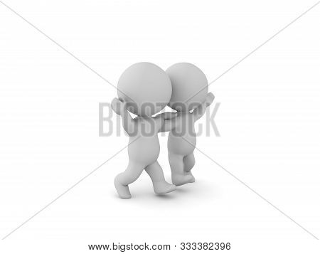 Two Happy 3D Characters Taking A Stroll