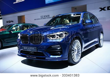 Frankfurt Am Main, Germany - September 18, 2019: Blue Crossover Alpina Xd3 (bmw G01 X3) At The Frank