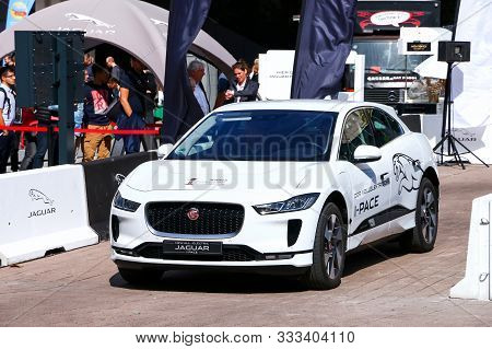 Frankfurt Am Main, Germany - September 17, 2019: All-electric Crossover Vehicle Jaguar I-pace At The