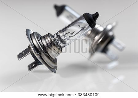 Car Burned Out Headlight Lamp H7 With Clipping Path On White