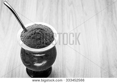 A Typical Brazilian Drink, O Chimarrão, Or Mate, Is A Character, Black And White Photography, Drink