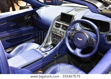 Geneva, Switzerland, March 06-2018: Aston Martin Db11 Volante At Gims