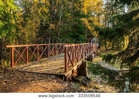 Kotka, Finland - 15 October 2019: Orthodox Chapel In Emperor Alexander Lll Fishing Lodge Langinkoski