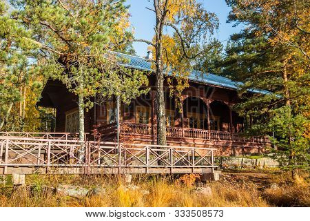 Kotka, Finland - 15 October 2019: Emperor Alexander Lll Fishing Lodge Langinkoski.