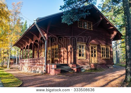 Kotka, Finland - 15 October 2019: Emperor Alexander Lll Fishing Lodge Langinkoski.