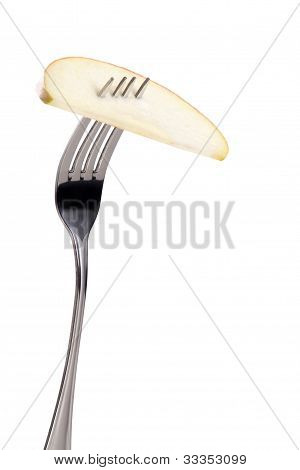 신선한 사과와 포크