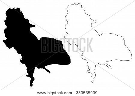 Una-sana Canton (bih, Federation Of Bosnia And Herzegovina, Fbih) Map Vector Illustration, Scribble 