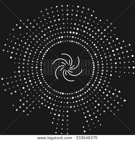 White Black Hole Icon Isolated On Grey Background. Space Hole. Collapsar. Abstract Circle Random Dot