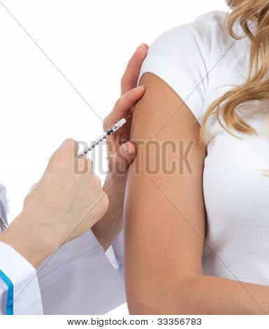 Doktor el yapmak hasta insülin Flu Shot