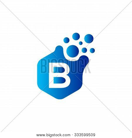 B Dots Letter Logo Design. Letter B Logo Design With Hexagon. B Logo Vector, Icon Design, Digital Ic